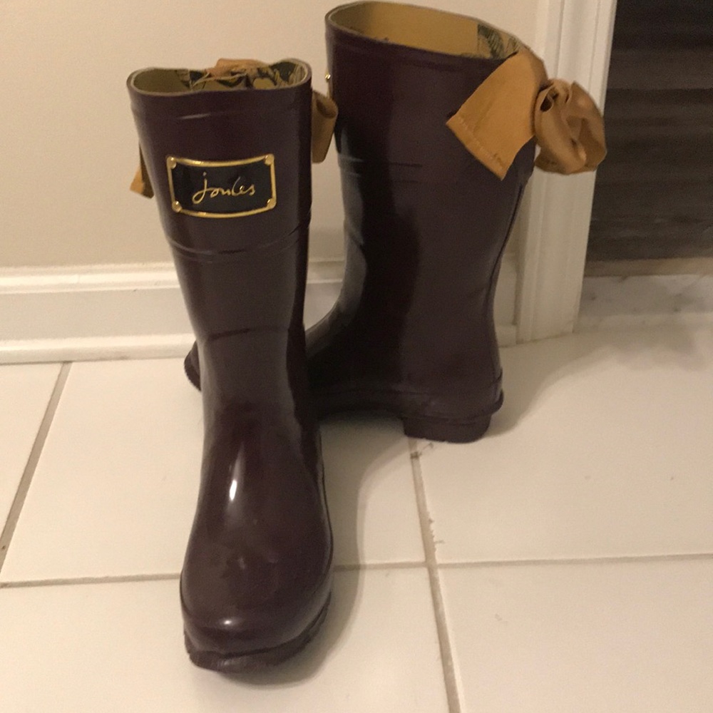 Joules plum rain boots